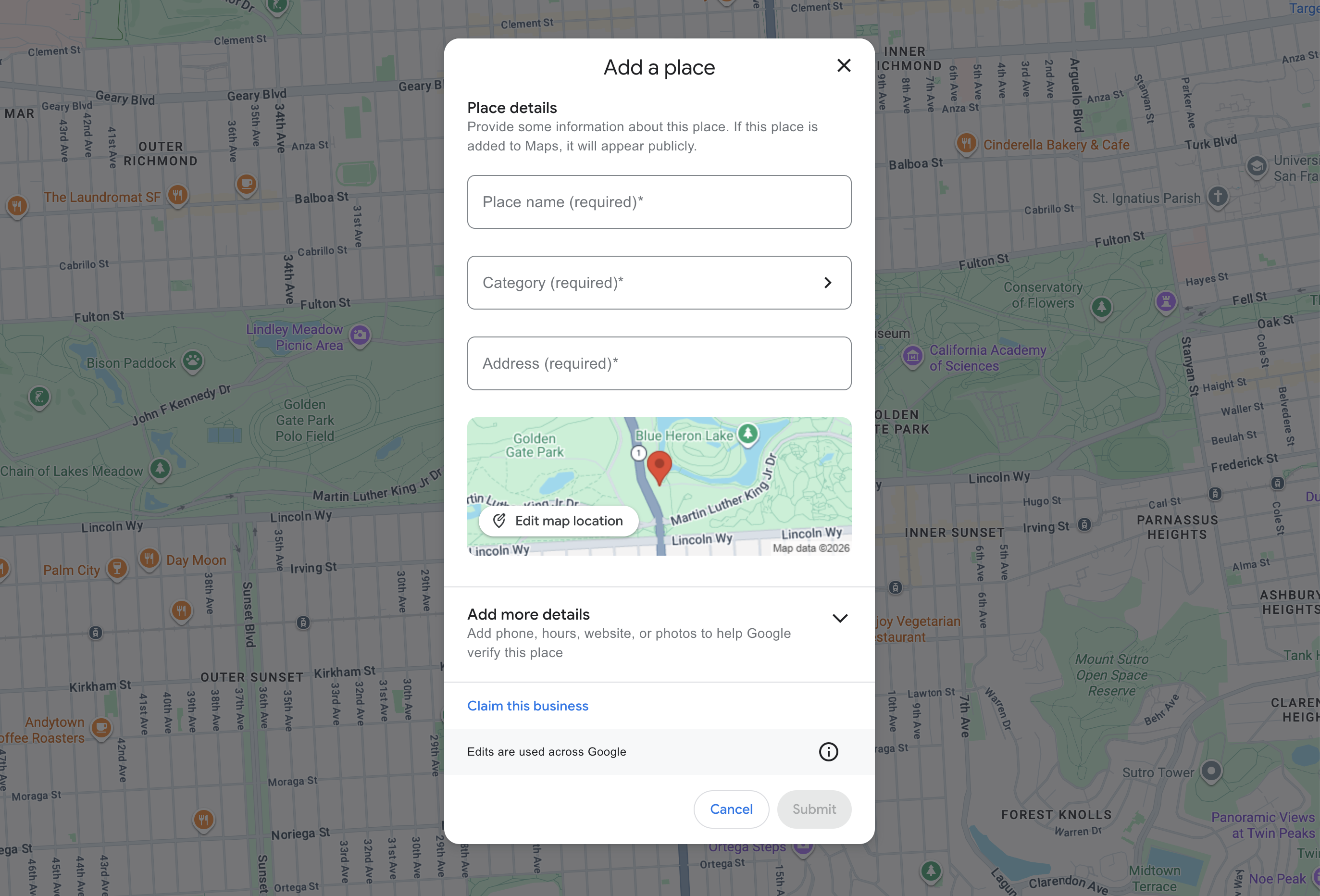 Maps - add place flow